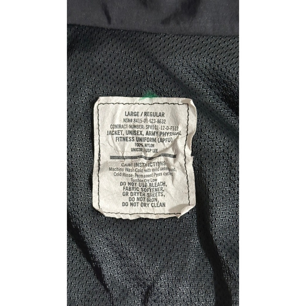 US Army APFU Fitness Uniform Jacket Black Yellow Large Regular - Picture 6 of 8